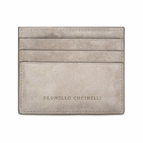 Brunello Cucinelli Gray Calf Leather Bos Taurus Wallet