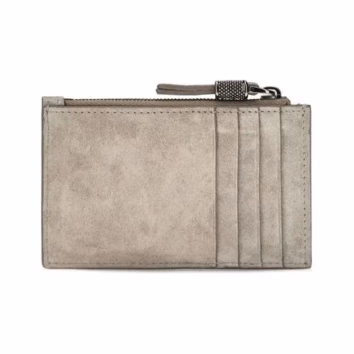 Brunello Cucinelli Gray Calf Leather Bos Taurus Wallet