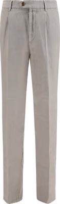 Gray Linen Casual Pants