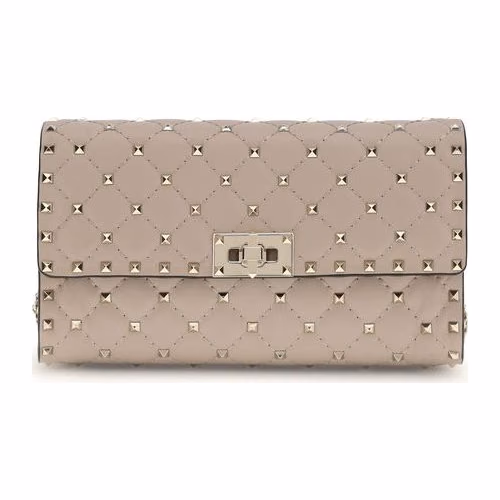 Valentino Garavani Beige Calf Leather Bos Taurus Shoulder Bag