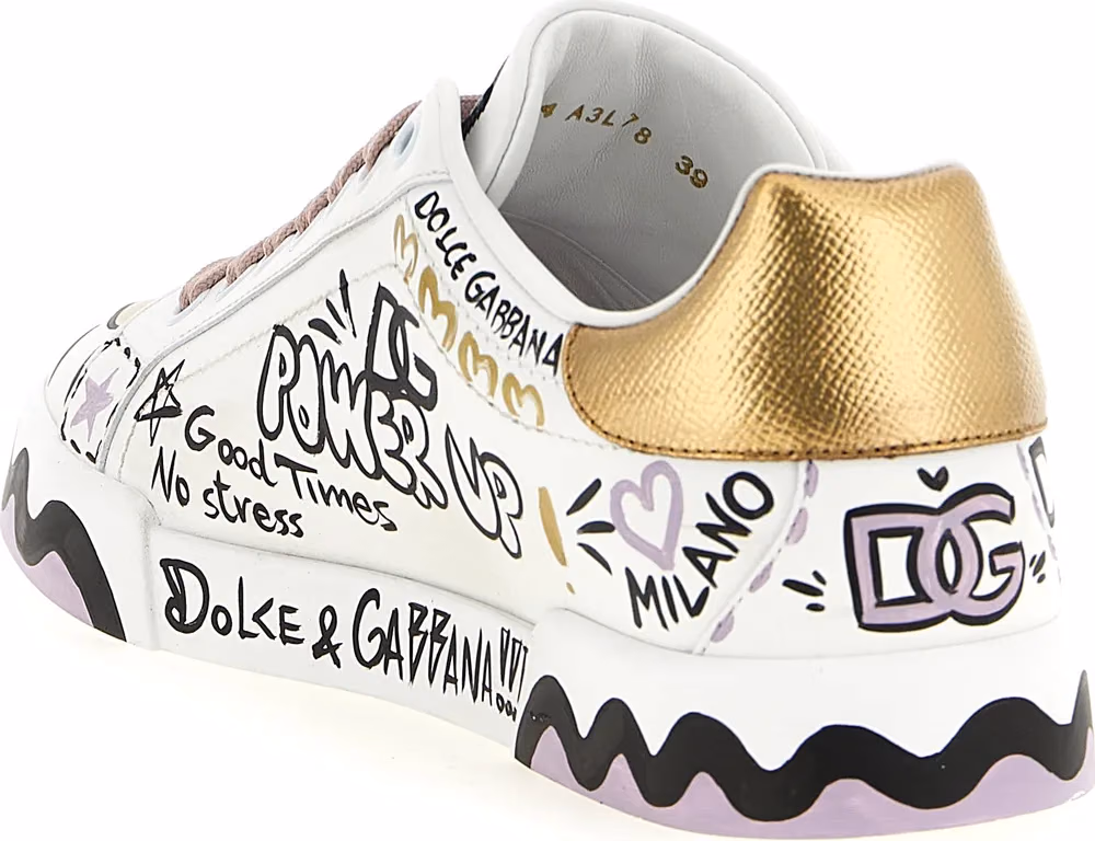 Dolce & Gabbana Multicolor Calfskin Low Top Sneakers