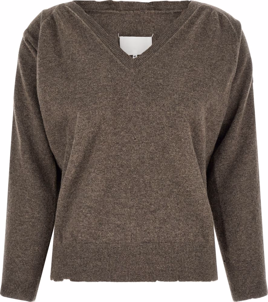 Maison Margiela Brown Virgin Wool Cardigan