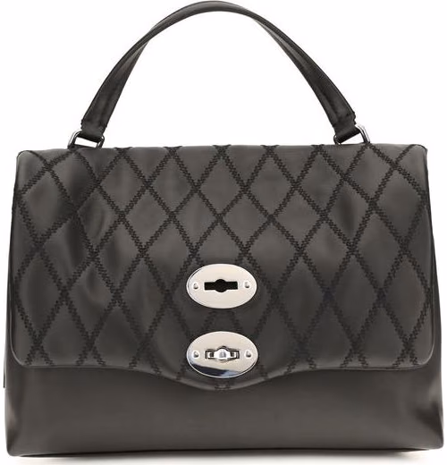 Zanellato Black Calf Leather Bos Taurus Handbag
