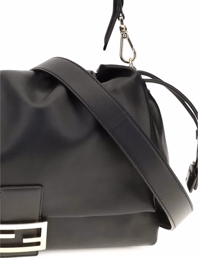 Fendi Black Calf Leather Bos Taurus Shoulder Bag