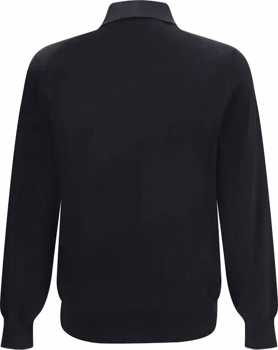 Brunello Cucinelli Black Cotton Polo Shirt