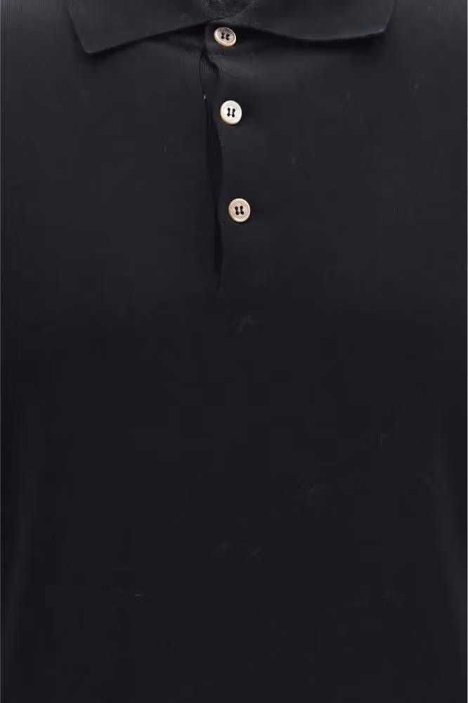 Brunello Cucinelli Black Cotton Polo Shirt