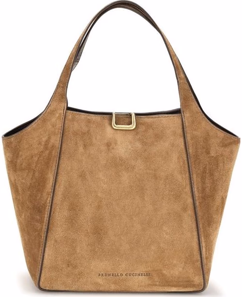 Brunello Cucinelli Beige Calf Leather Bos Taurus Backet Bag