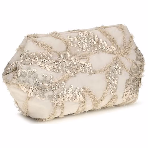 Brunello Cucinelli Beige Silk Clutch Bag