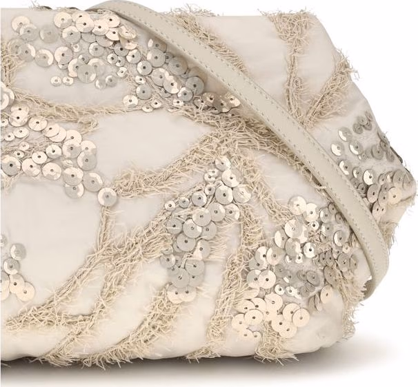 Brunello Cucinelli Beige Silk Clutch Bag
