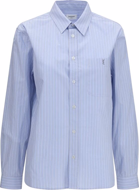 Saint Laurent Blue Cotton Pattern Shirt
