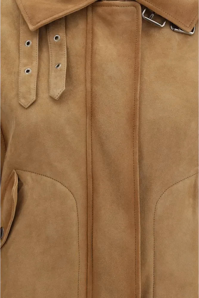 Ermanno Scervino Brown Leather Bomber