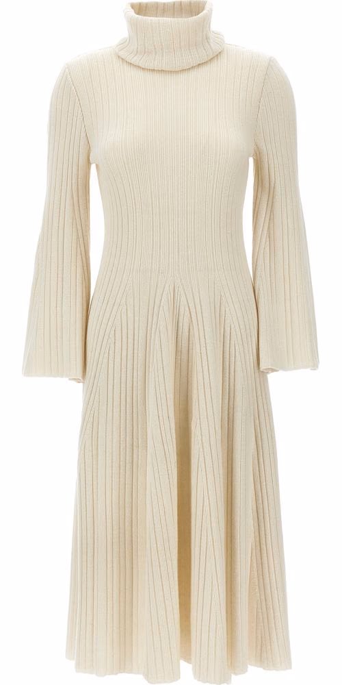 ANTONINO VALENTI White Cashmere Midi Skirt