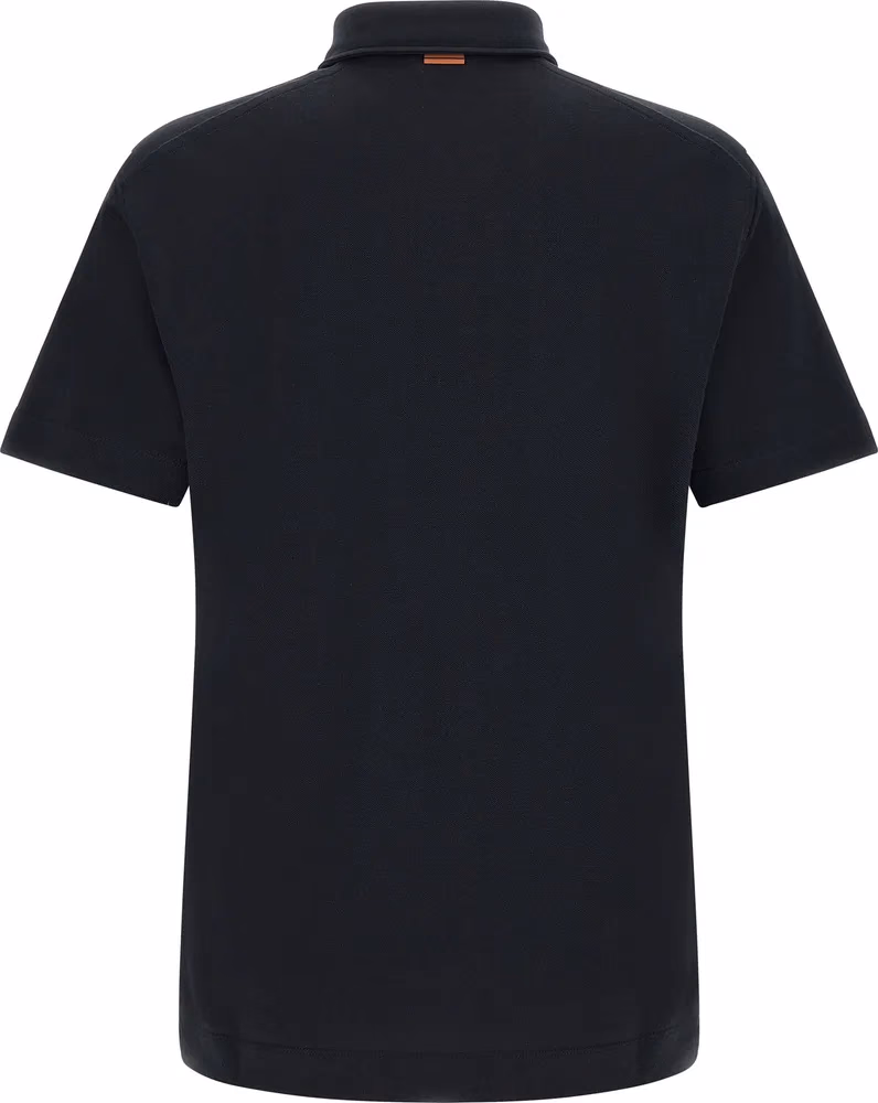 ZEGNA Blue Cotton Polo Shirt