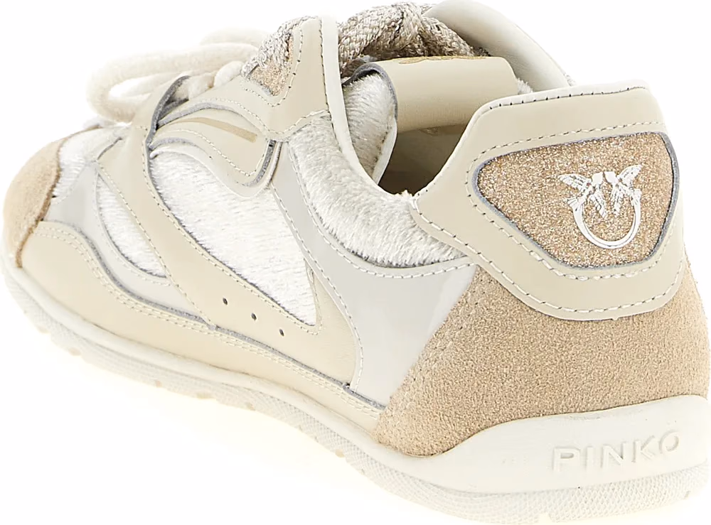 PINKO White Leather Low Top Sneakers