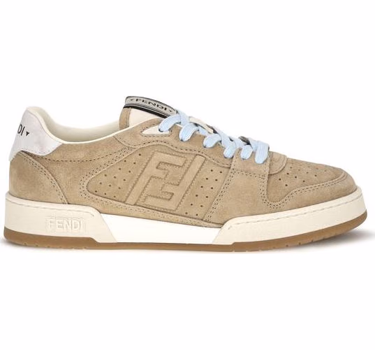 Fendi Beige Suede Leather Sneakers