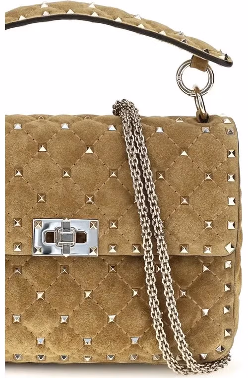 Valentino Garavani Beige Calf Leather Bos Taurus Shoulder Bag