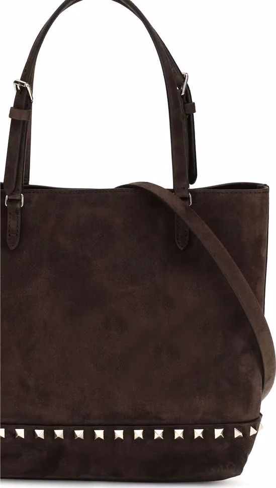 Valentino Garavani Brown Calf Leather Bos Taurus Shoulder Bag