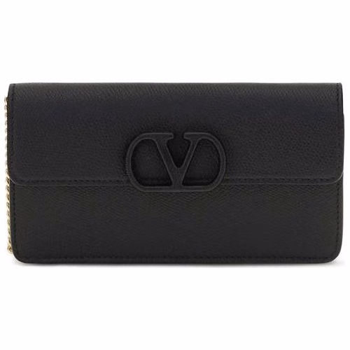 Valentino Garavani Black Calf Leather Bos Taurus Wallet