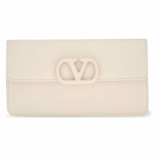 Valentino Garavani White Calf Leather Bos Taurus Wallet