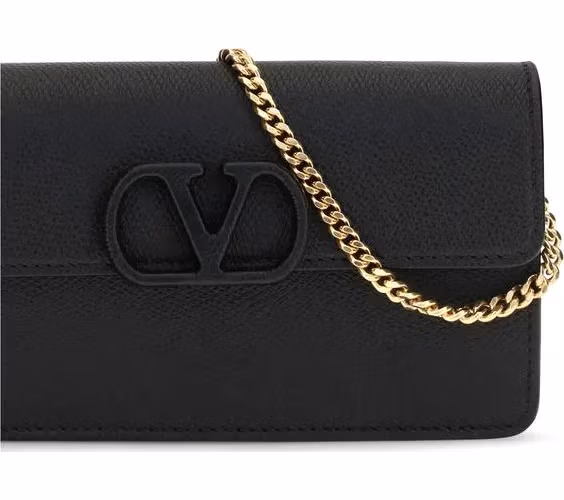 Valentino Garavani Black Calf Leather Bos Taurus Wallet