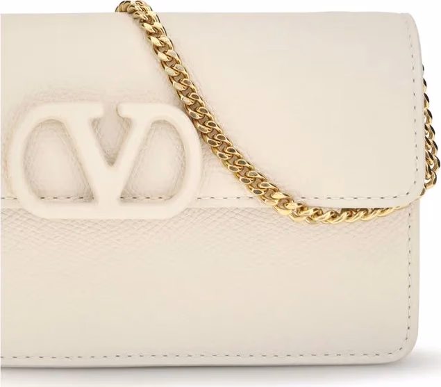 Valentino Garavani White Calf Leather Bos Taurus Wallet