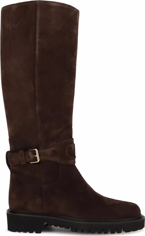 Valentino Garavani Brown Calf Leather Bos Taurus Flat Boots