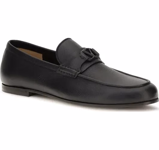 Valentino Garavani Black Deer Slip-On Loafers