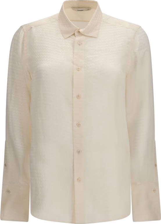 Fendi Beige Silk Pattern Shirt