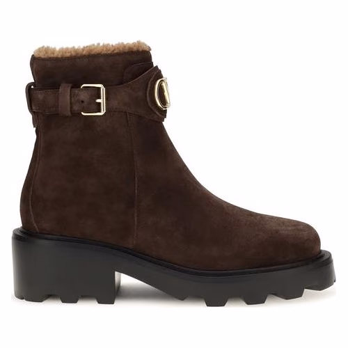 Valentino Garavani Brown Calf Leather Bos Taurus Ankle Boots