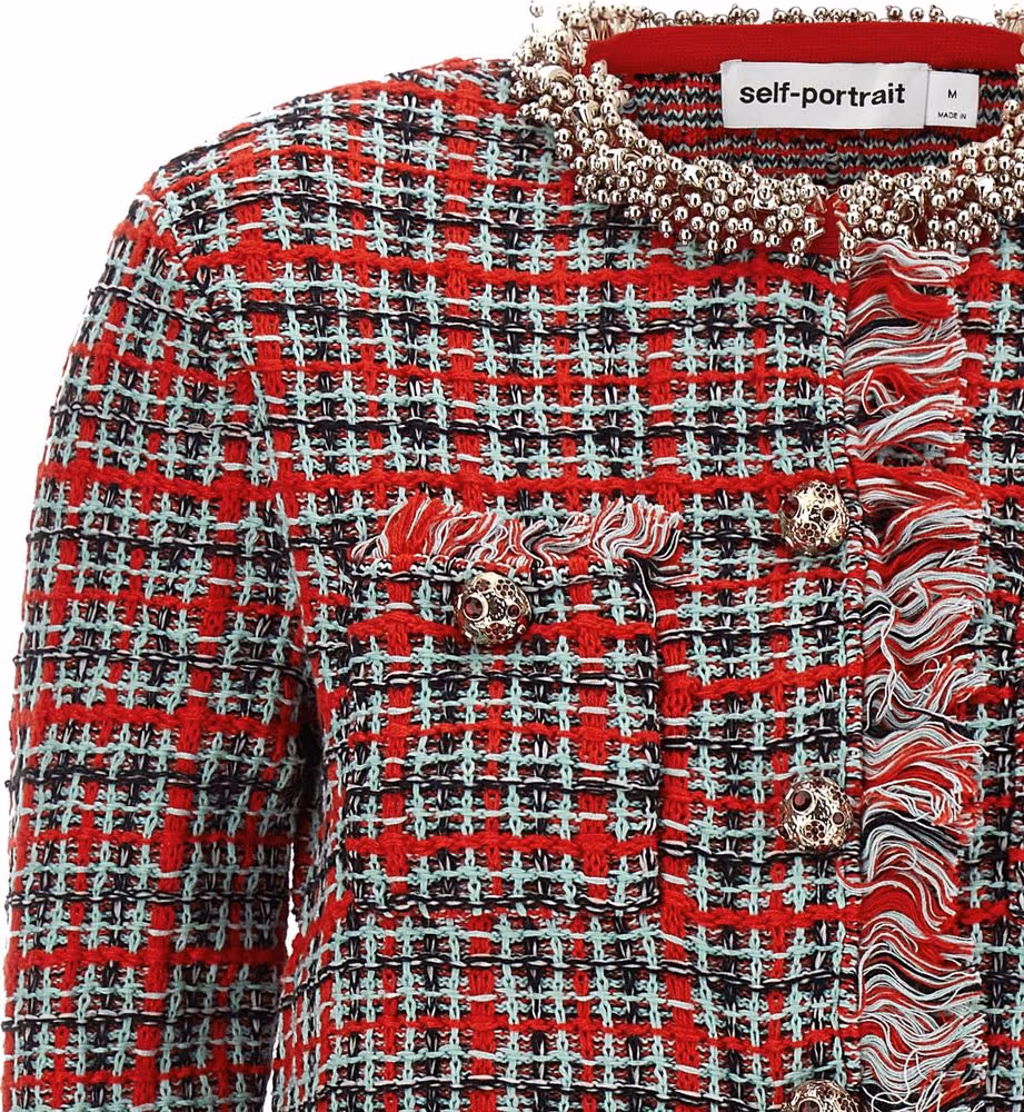 Self-Portrait Multicolor Cotton Full-Length Jacket