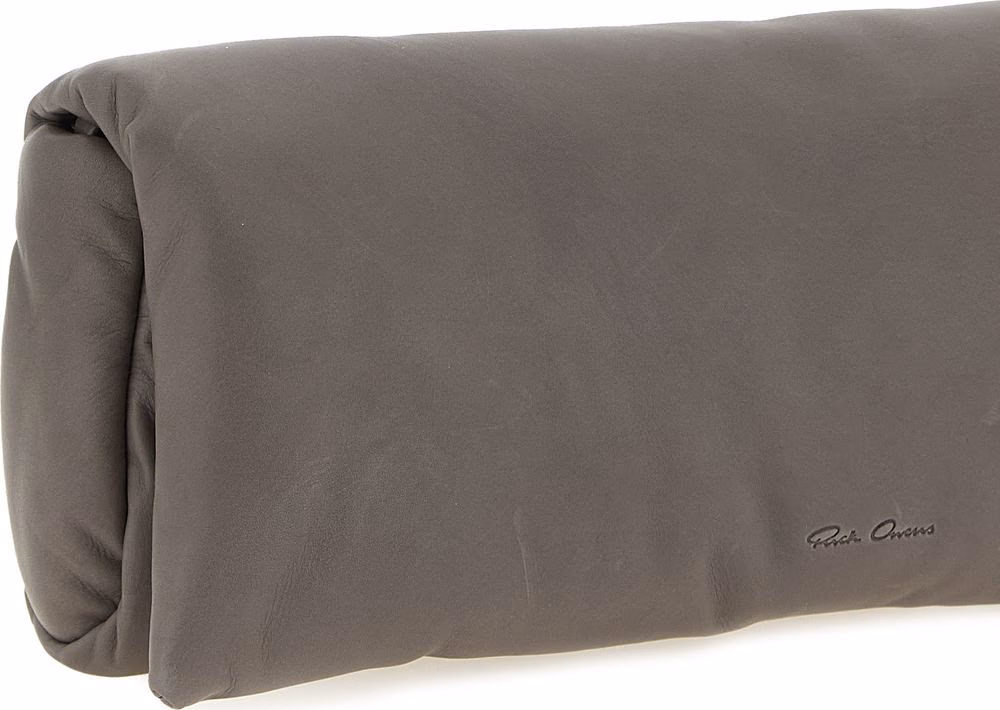 Rick Owens Gray Calfskin Clutch Bag