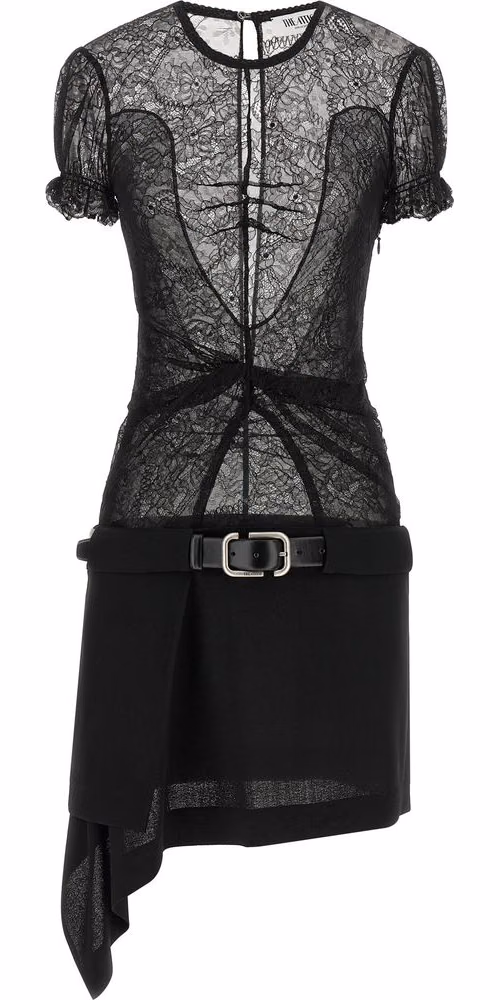 The Attico Black Polyamide Short Dress