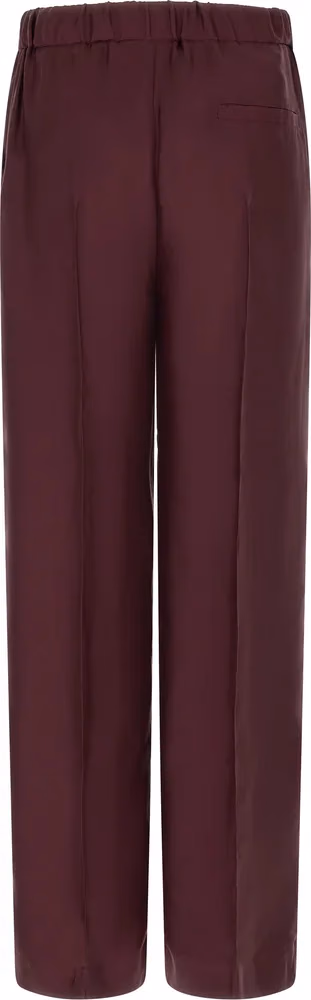 F.R.S. - FOR RESTLESS SLEEPERS Bordeaux Silk Casual Pants