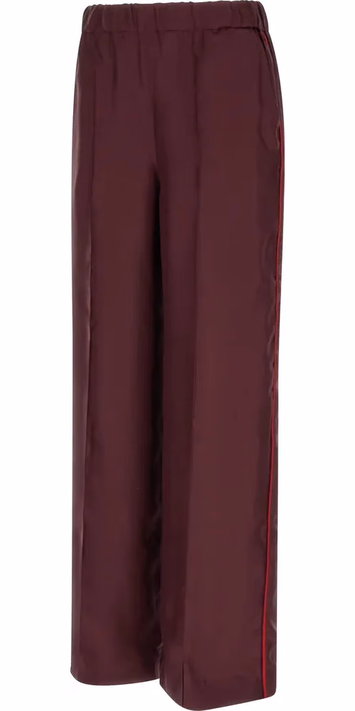F.R.S. - FOR RESTLESS SLEEPERS Bordeaux Silk Casual Pants