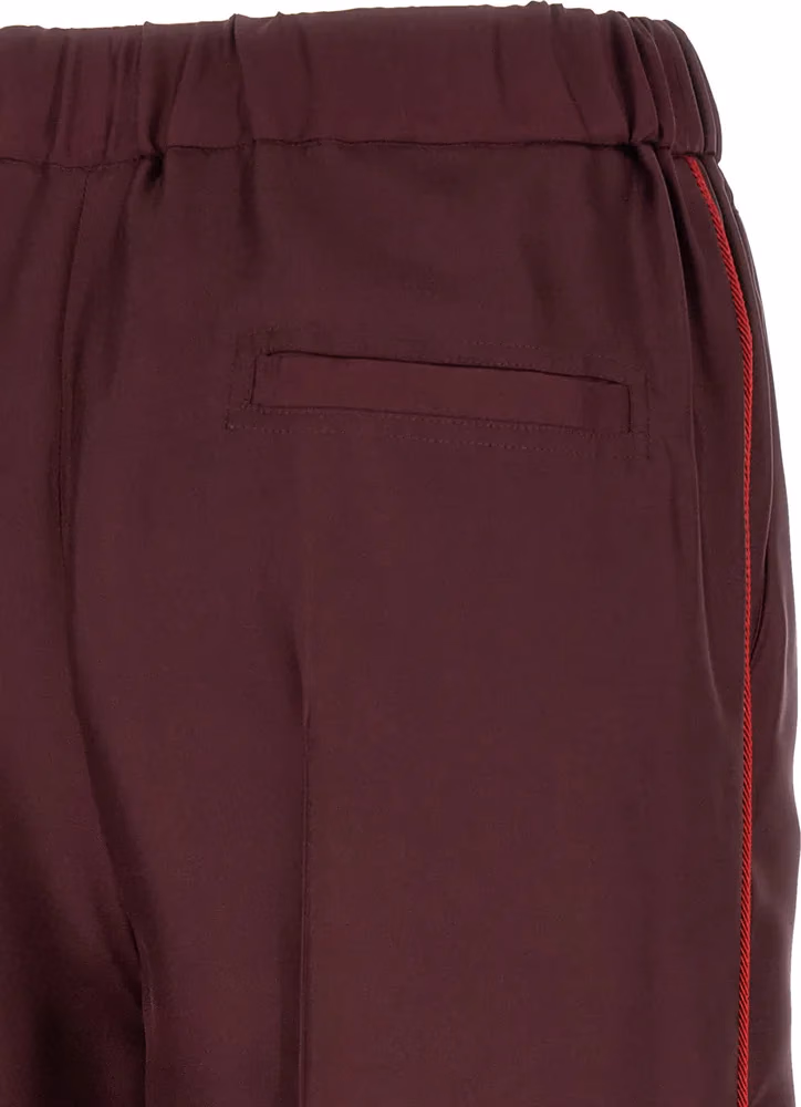 F.R.S. - FOR RESTLESS SLEEPERS Bordeaux Silk Casual Pants