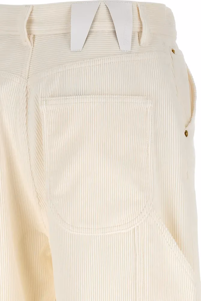 Darkpark White Cotton Casual Pants