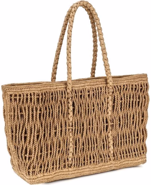 The Row Beige Raffia Shoulder Bag