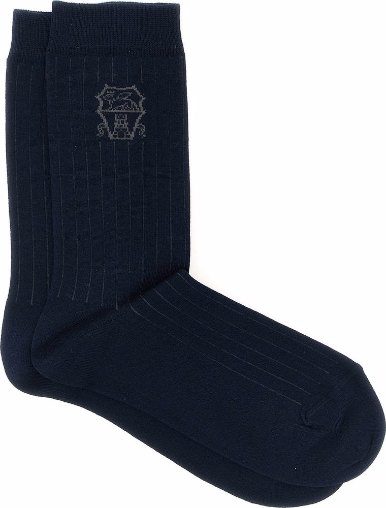 Brunello Cucinelli Blue Cotton Socks
