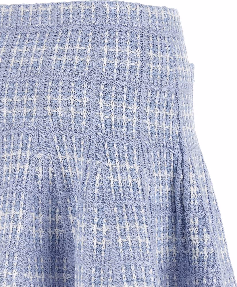 Self-Portrait Blue Cotton Long Skirt