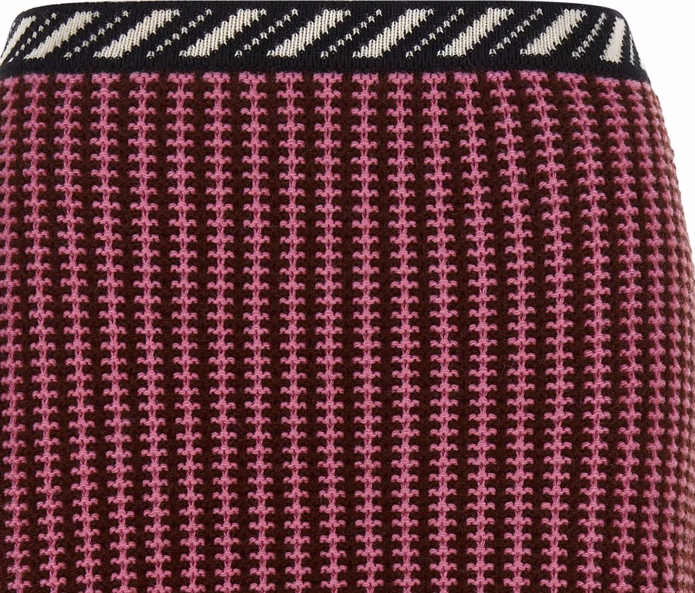 Versace Multicolor Virgin Wool Long Skirt