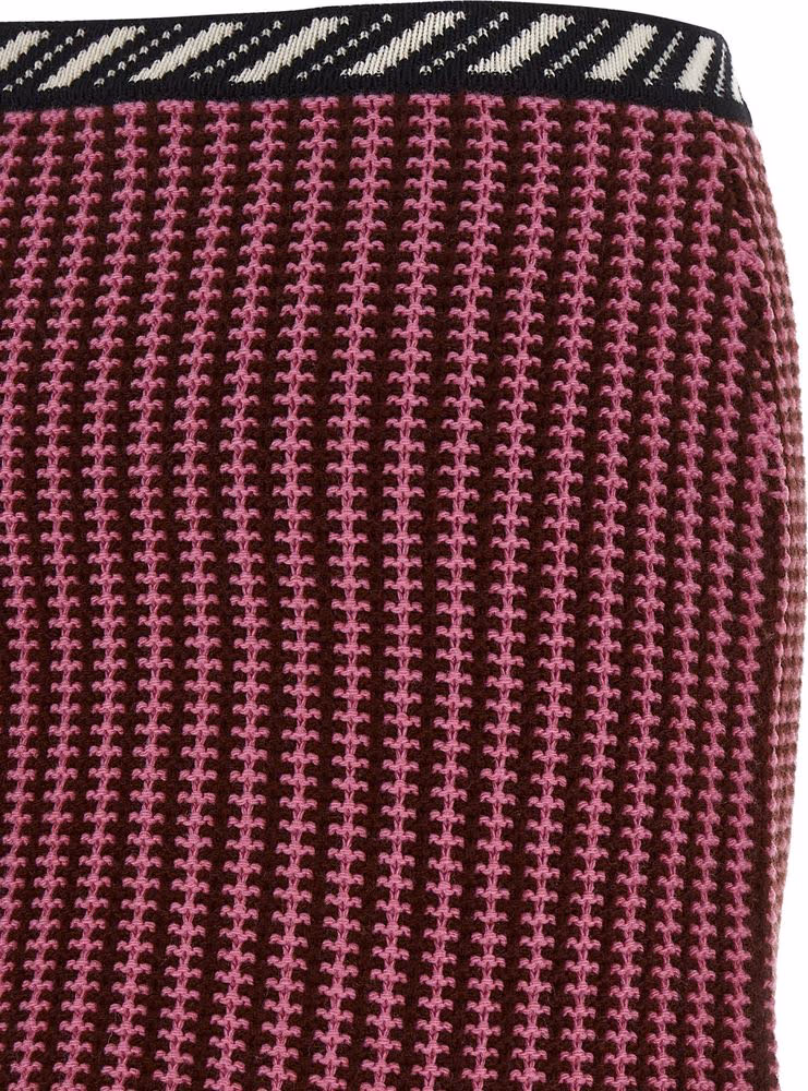 Versace Multicolor Virgin Wool Long Skirt