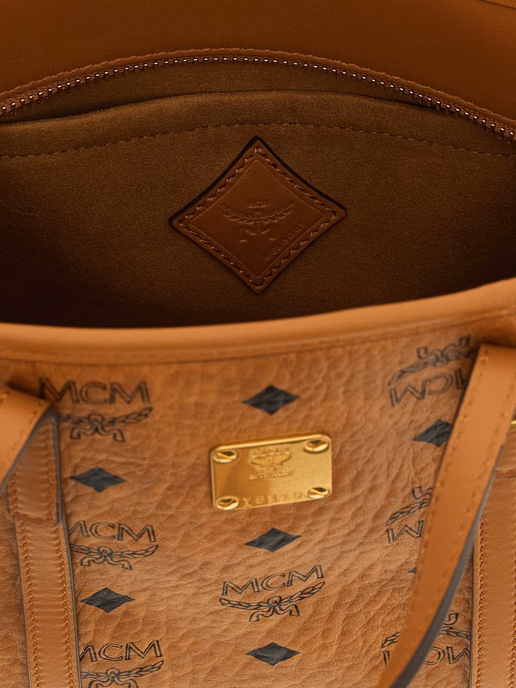 MCM Brown Polyethylene Tote Bag