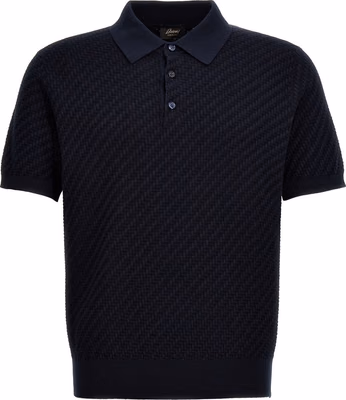 Blue Cotton Polo Shirt