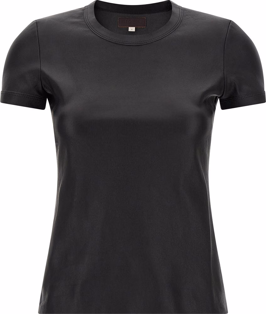 STOULS Black Lamb Leather T-Shirt