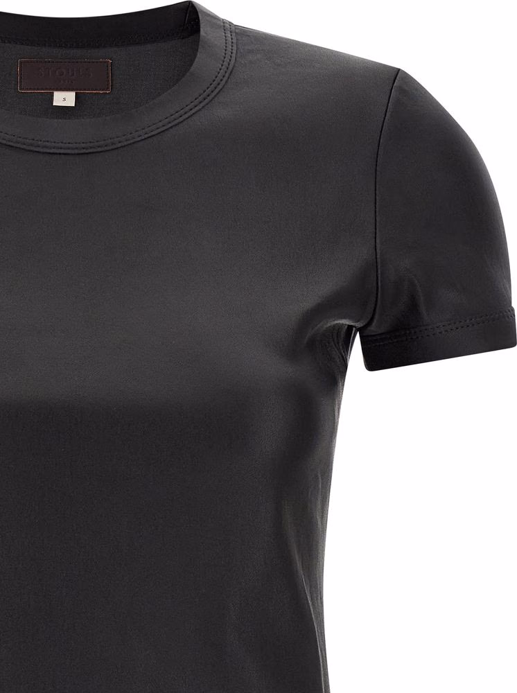 STOULS Black Lamb Leather T-Shirt