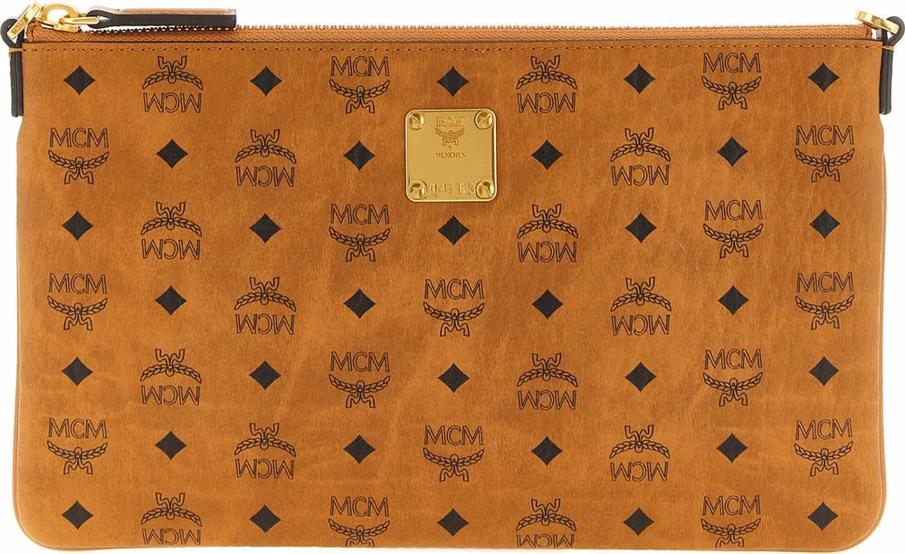MCM Brown Polyethylene Clutch Bag