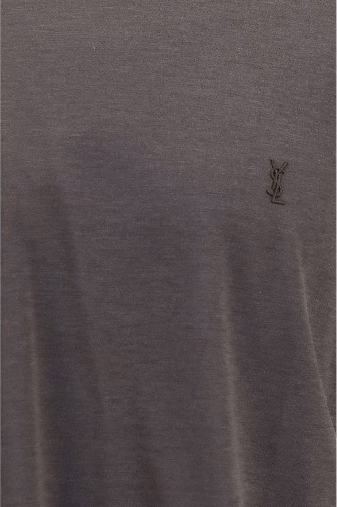 Saint Laurent Brown Silk T-Shirt