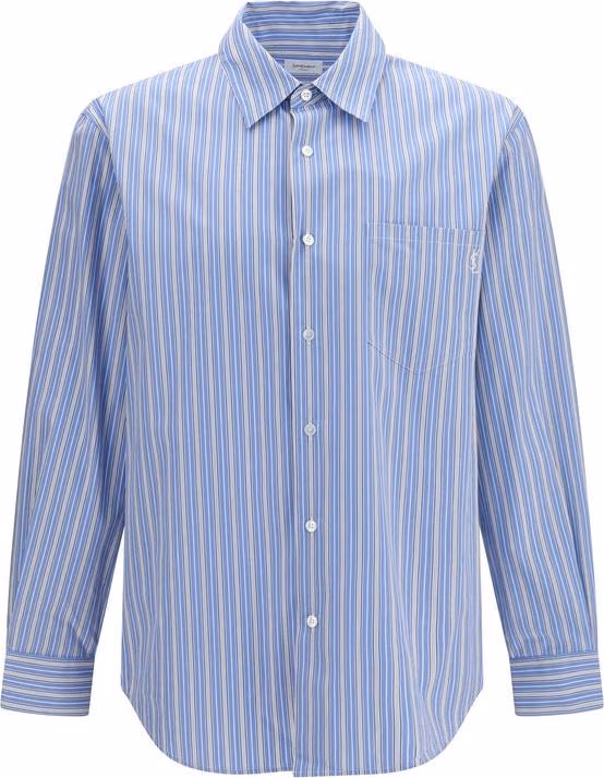 Saint Laurent Blue Cotton Pattern Shirt