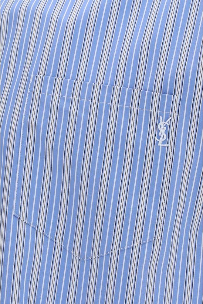 Saint Laurent Blue Cotton Pattern Shirt