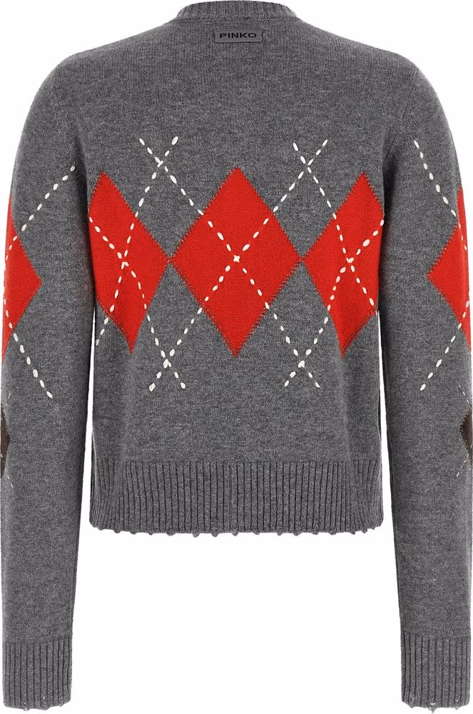 PINKO Gray Wool Cardigan